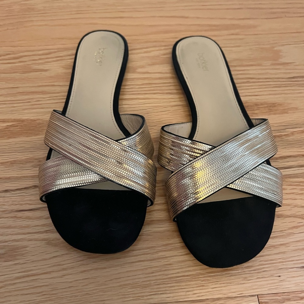 Botkier sandals, 7.5 suede black and gold